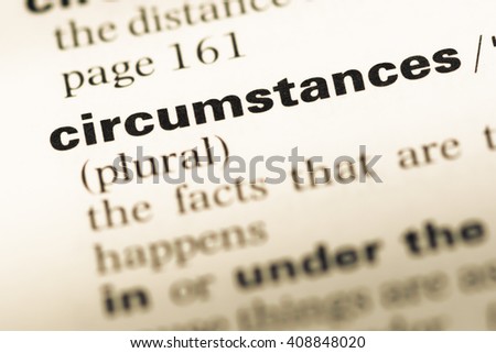 Close up of old English dictionary page with word circumstances Royalty-Free Stock Photo #408848020