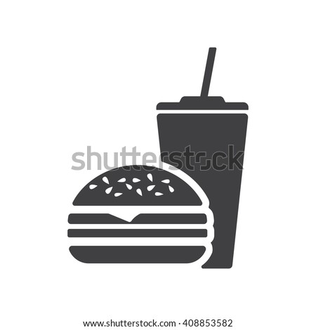 Fast Food icon on the white background. Royalty-Free Stock Photo #408853582