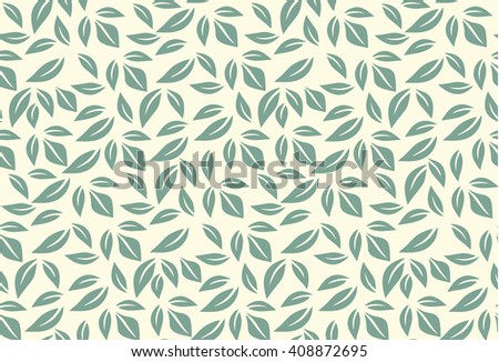  Green leaf seamless pattern. Spring or summer background