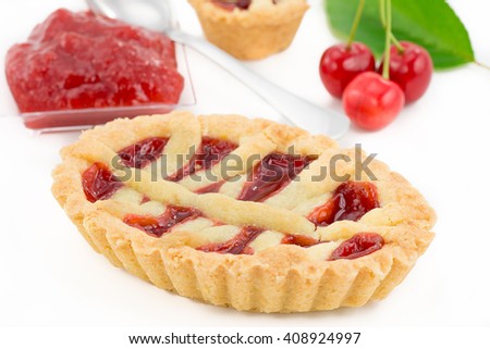 
Mini tart with cherry jam