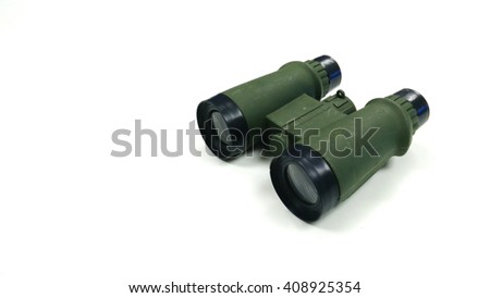 binoculars with white isolate background Royalty-Free Stock Photo #408925354