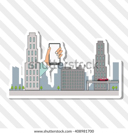 Smart city vector design, editable graphic