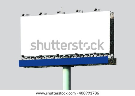 Blank Outdoor Advertising Billboard isolated on gray background