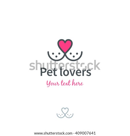 Pet nose in form of heart logo template. Vector illustration.  Royalty-Free Stock Photo #409007641