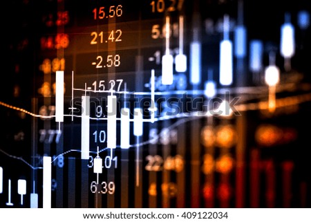 Financial data on a monitor. Finance data concept. stock market pricing abstract. Business background. Market Analyze.Bar graphs, diagrams, financial figures. Forex.