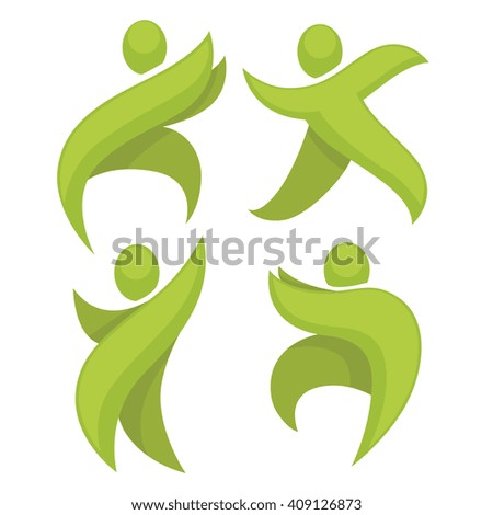 abstract people look like a green leaves