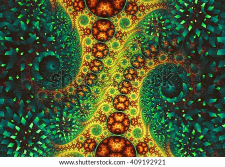 green yellow  spiral Abstract Fractal art pattern for wallpaper, cards, flyer cover, poster, booklet