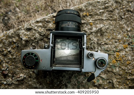 medium format camera with landscape 