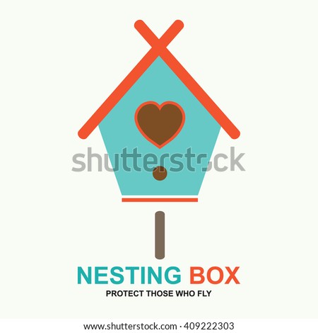 Vector of nesting box logo, nesting box symbol or icon, colored nesting box