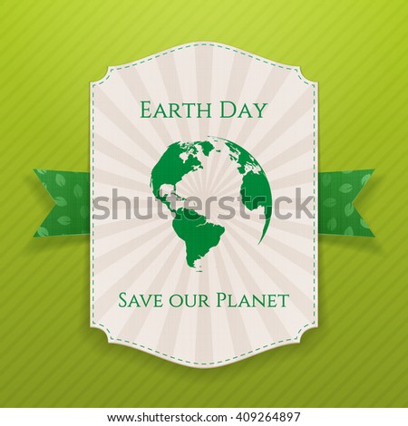Earth Day big realistic paper Banner Template