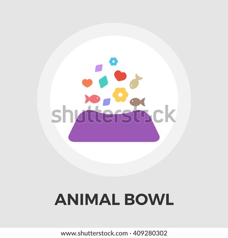 Animal Bowl Icon Vector. 