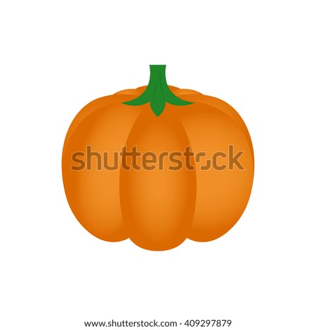 Isolated orange pumpkin on a white background