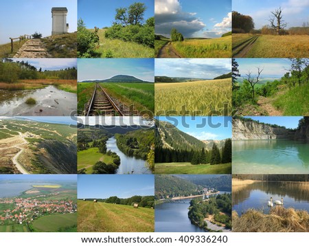 Beautiful czech landscape pictures collage