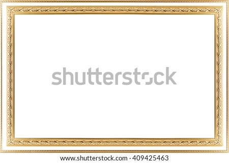 Classic vintage  gilded frame isolated on white background.
