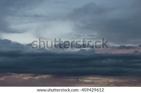 Cloudy evening sky at sunset