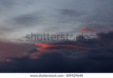 Cloudy sky in the evening at sunset