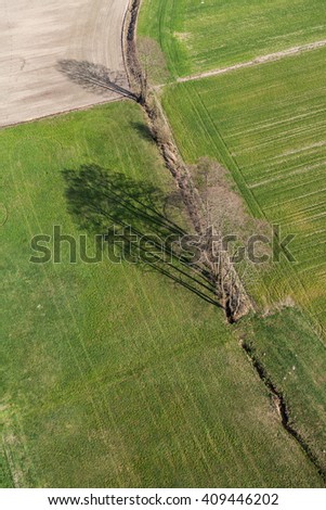 aerial view of the  the harvest fields  in Poland