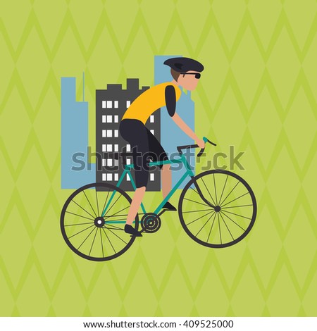 Flat illustration of bike lifesyle design