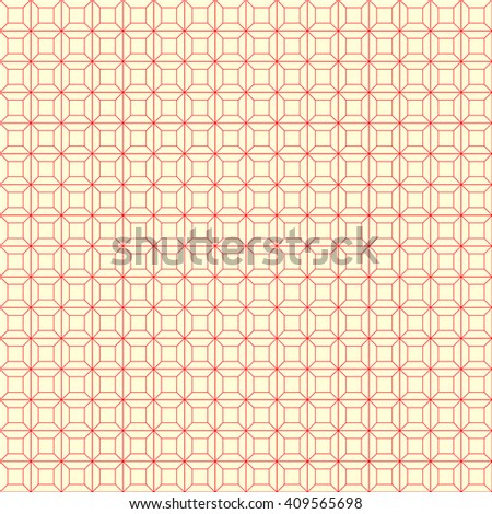 Seamless striped red grid pattern. Abstract repeated lines texture background. Symmetric geometric ornament. Vector illustration