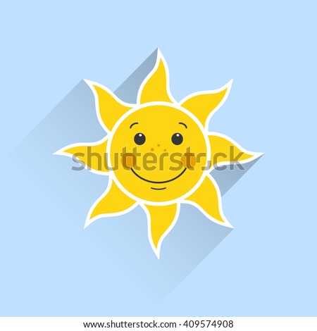 smiling sun on a blue background