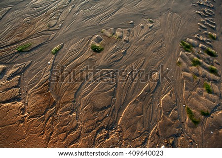 Natural drawing on sea sand 