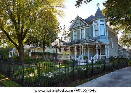 Houston heights victorian style houses in Texas