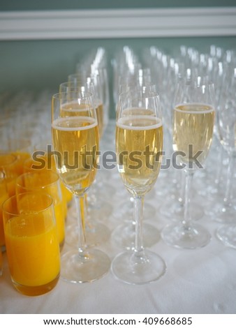 orange juice and champagne