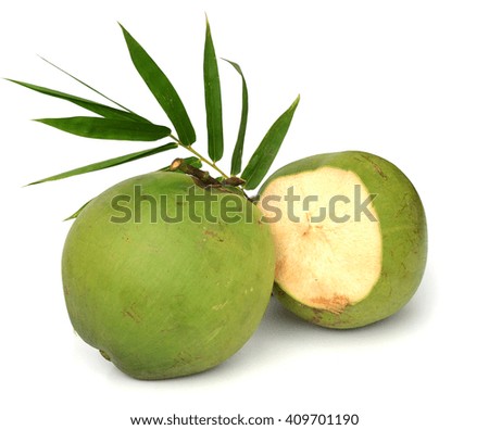 fresh coconut cluster isolated on white background
