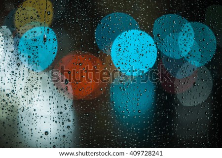 rainy days rain drops on the window 