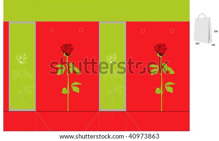 Gift bag with die cut (Rose flowers)
