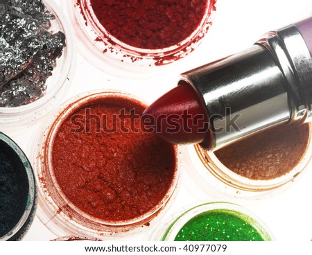 Professional cosmetics. Eyeshadows of different colors