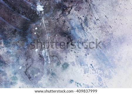 abstract painting with blurry and stained structure. Painting on canvas