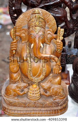 The statue of the God Ganesha