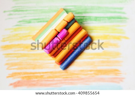 The colored dry pastels.