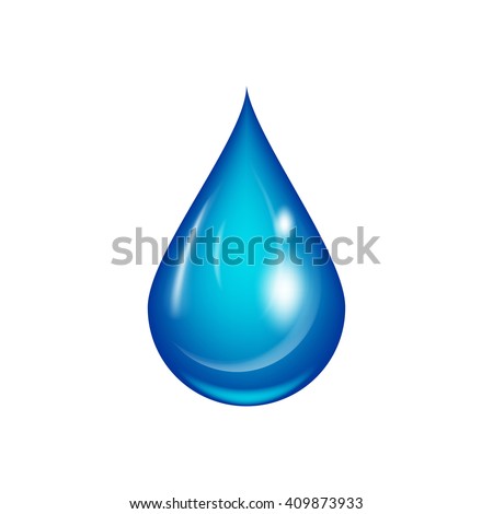 Water drop vector illustration. Isolated on white. Royalty-Free Stock Photo #409873933
