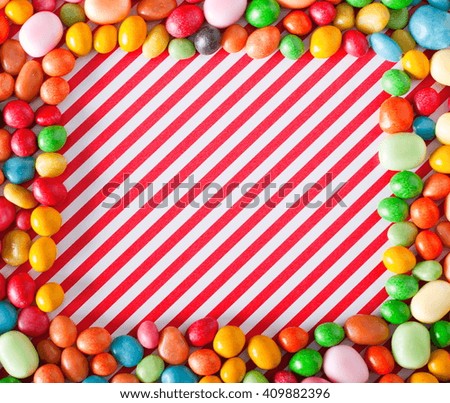 sweet frame on candy background