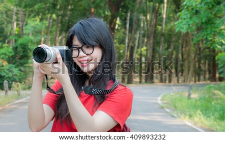 she enjoy with her camera