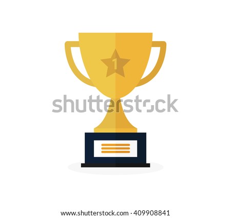 Vector Trophy Cup Flat Icon Royalty-Free Stock Photo #409908841