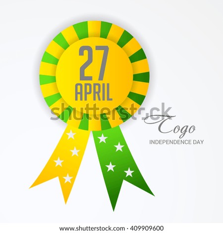 Vector illustration of a ribbon for Togo independence day.