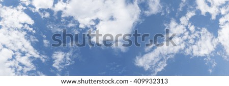 Blue vertical sky and clouds panorama background