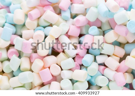 Marshmallows. Background or texture of colorful mini marshmallows.