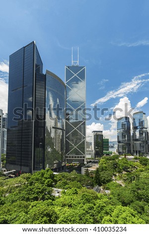Modern office buildings in Hong Kong