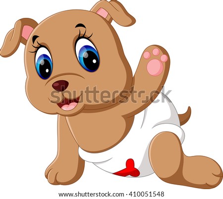 illustration of Cute baby dog cartoon