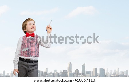 Kid creating his happy life