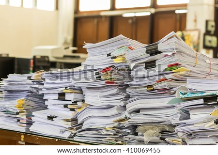 Stacks of paper Royalty-Free Stock Photo #410069455
