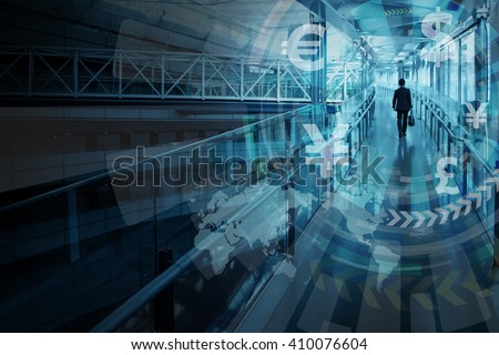 finance technology (fintech) and world economy, abstract image visual