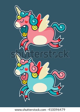 vector unicorns stickers