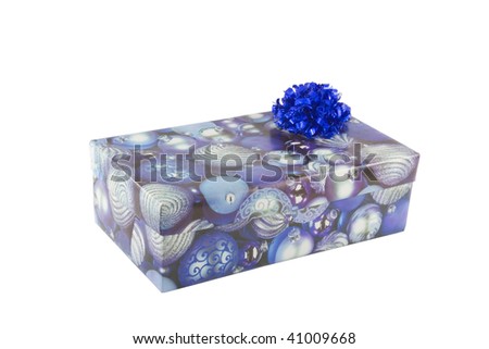 Color gift box isolated on the white