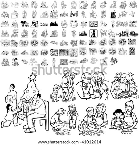Family set of black sketch. Part 4-2. Isolated groups and layers.