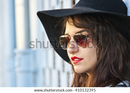 portrait of woman with fashionable hat